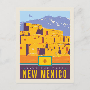 Invitation Carte Postale Save the date New Mexico