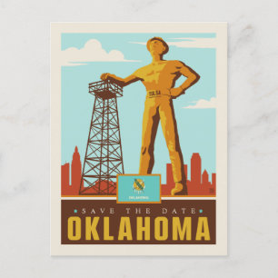 Invitation Carte Postale Save the date   Oklahoma