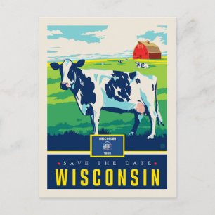 Invitation Carte Postale Save the date   Wisconsin