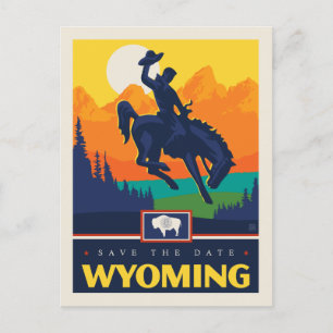 Invitation Carte Postale Save the date Wyoming