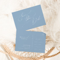 Script Whimsical | Dusty Blue Enregistrer La Date