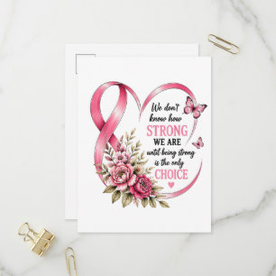 Invitation Carte Postale Sensibilisation au cancer du sein Strong Choice