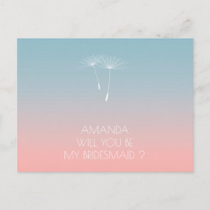 Invitation Carte Postale Serez-Vous Ma Femme D'Accueil Dandelion Poudre Ble