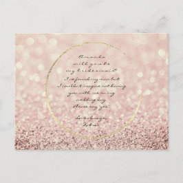 Invitation Carte Postale Serez-Vous Ma Femme D'Accueil Sepia Rose Gold Part