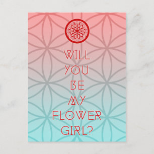Invitation Carte Postale serez-vous ma fille aux fleurs sacrées ?