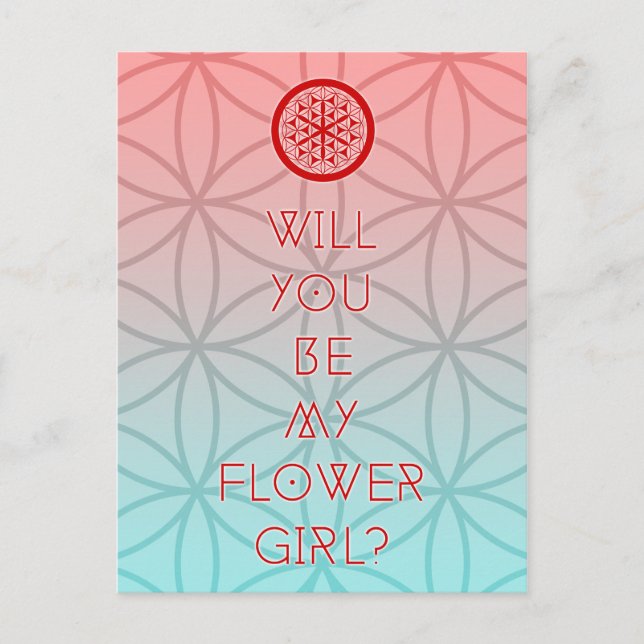 Invitation Carte Postale serez-vous ma fille aux fleurs sacrées ? (Devant)