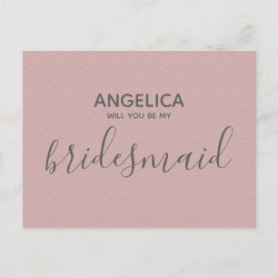 Invitation Carte Postale Serez-vous ma servante d'accueil Pretty Pink Motif