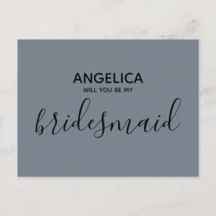 Invitation Carte Postale Serez-vous ma servante d'accueil simple rose paste