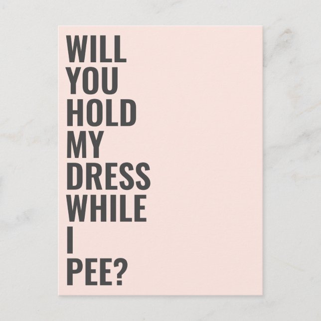 Invitation Carte Postale Serez-Vous Ma Servante D'Épouse Pendant Que Je Pee (Devant)
