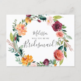 Invitation Carte Postale Serez-vous mes Fleurs de Bourgogne