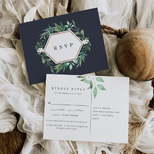 Invitation Carte Postale Serre   Aquarelle Botanique Choix de repas RSVP