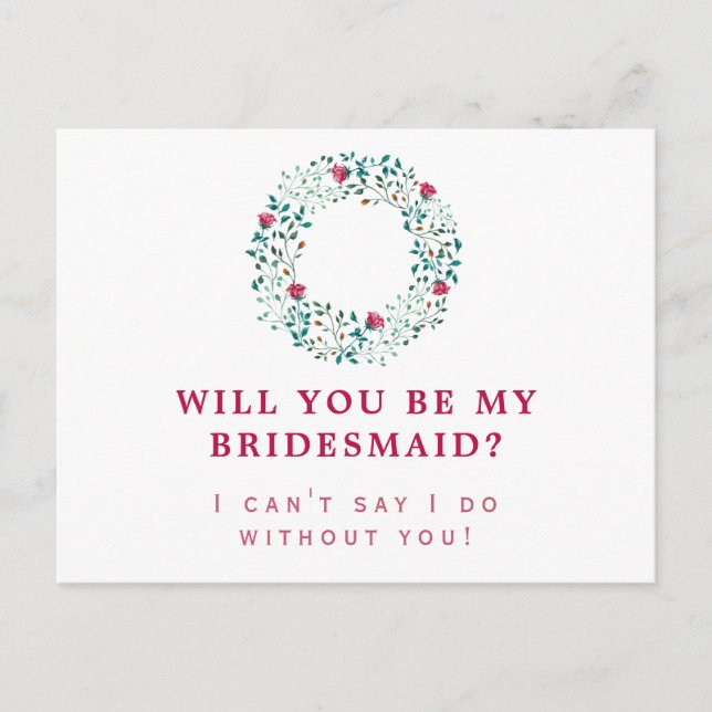 Invitation Carte Postale Serre de verdure rustique | Soyez mon Mariage (Devant)