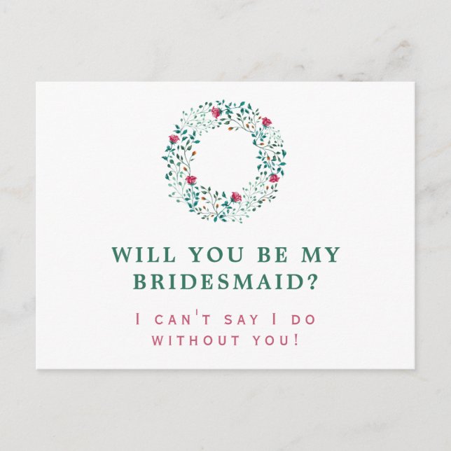 Invitation Carte Postale Serre de verdure rustique | Soyez mon Mariage (Devant)