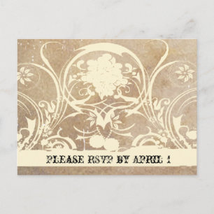 Invitation Carte Postale Shabby Lace ParchVP