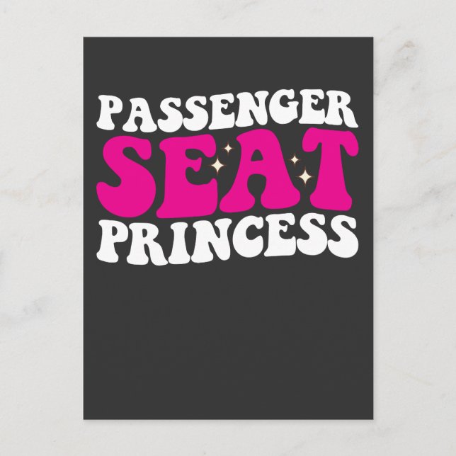 Invitation Carte Postale Siège passager Princess Girl Car Super Retro (Devant)