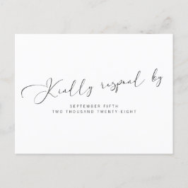 Invitation Carte Postale Simple Moderne Calligraphie RSVP Noir et Blanc