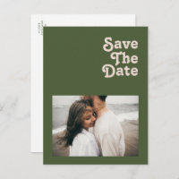 Simple Retro Vibe Olive Green Photo Enregistrer La