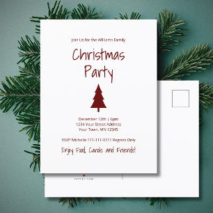 Invitation Carte Postale Simple sapin de Noël Moderne