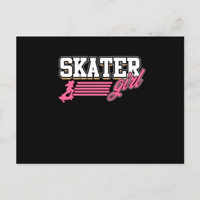 Invitation Carte Postale Skater Girl Skateboarding Skateboard (Devant)