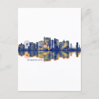 Invitation Carte Postale Skyline de la ville d'Atlantique