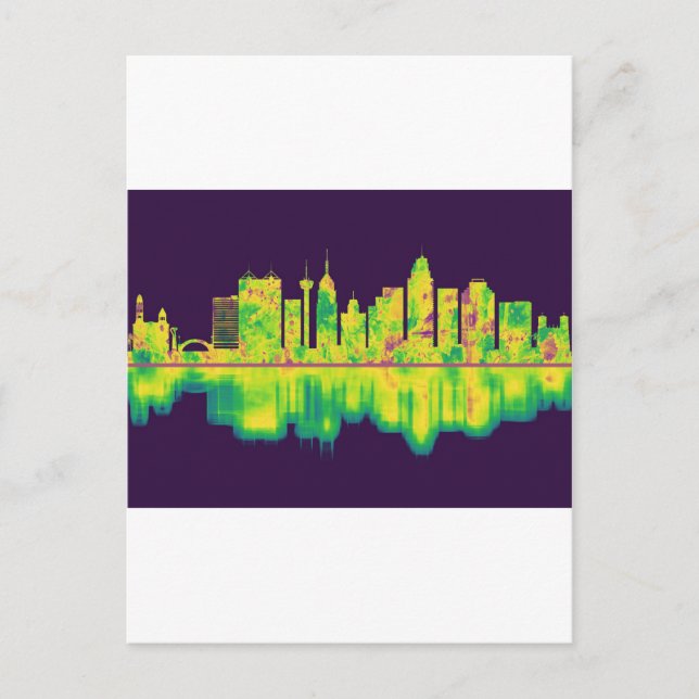 Invitation Carte Postale Skyline de San Antonio Texas (Devant)