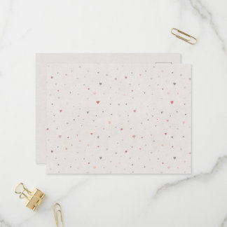 Invitation Carte Postale Soft Hearts Pattern Postcard