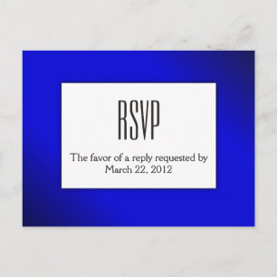 Invitation Carte Postale Soirée Blue RSVP avec Entree Choices