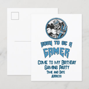 Invitation Carte Postale Soirée de jeu d'anniversaire personnalisée