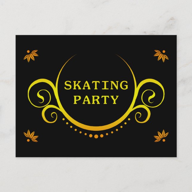 Invitation Carte Postale soirée élégante de patinage (Devant)