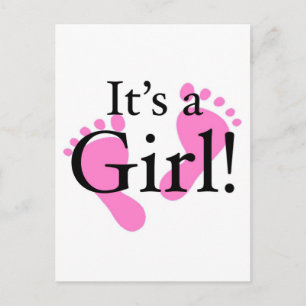 Invitation Carte Postale Son une fille - bébé, nouveau-né, baby shower