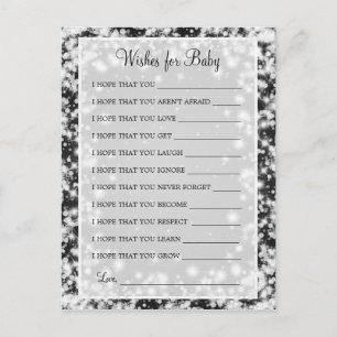 Invitation Carte Postale Souhaits pour le noir d'étincelle d'hiver de baby