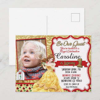 Invitation Carte Postale Soyez notre invité Princess First Birthday Invitat