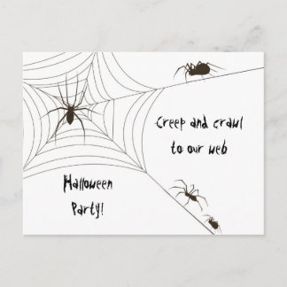 Invitation Carte Postale Spider Halloween Party