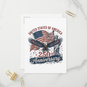 Invitation Carte Postale Statue de la Liberté aigle chauve 250e anniversair