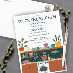 Invitation Carte Postale STOCK LA CUISINE Fête des mariées Cute PERSONNALIS