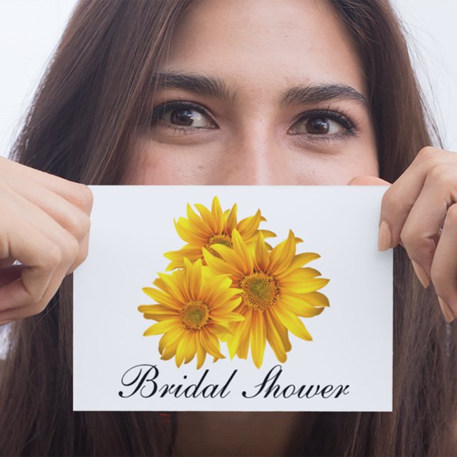 Invitation Carte Postale Sunflower Country Fête des mariées florale jaune (Créateur téléchargé)