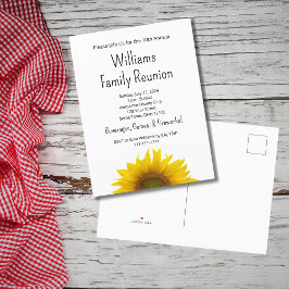 Invitation Carte Postale Sunflower Moderne Simple Réunion familiale Bbq