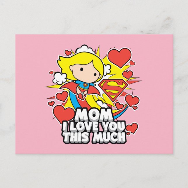 Invitation Carte Postale Superfille | Je T'Aime Tant (Devant)