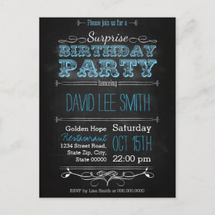 Invitation Carte Postale Surprise Birthday Party