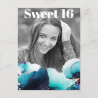 *~* Sweet 16 Anniversaire Photo TURQUOISE Abstrait