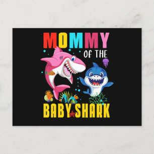 Invitation Carte Postale T-shirt Maman Du Bébé Requin Anniversaire Grand-Mè