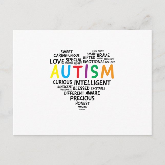 Invitation Carte Postale T-shirts d'Autism (Devant)