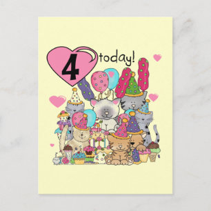 Invitation Carte Postale T-shirts et cadeaux d'anniversaire de chatons de