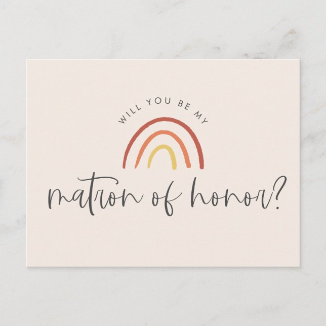 Invitation Carte Postale Table d'honneur en terre cuite rose arc-en-ciel (Devant)