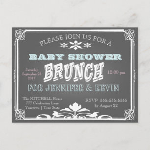 Invitation Carte Postale Tableau du BRUNCH   du baby shower  
