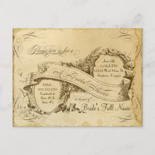 Invitation Carte Postale Tea Strait Vintage Mariage 1 - Fête des mariées