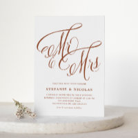 Terracotta Mr & Mrs Rustic Script QR Code Mariage