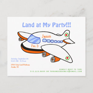 Invitation Carte Postale Terre Mignonne à Mon Carton d'Invitation d'Avion d