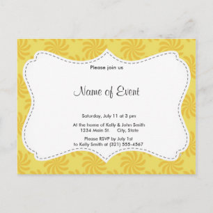 Invitation Carte Postale Tourbillon orange jaune; Tourbillons printaniers