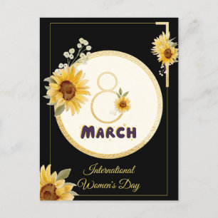 Invitation Carte Postale tournesol international Fête de la femme 2025 Mars